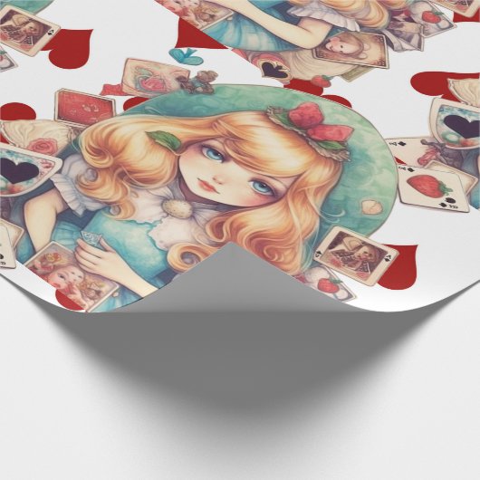 Thema Alice und Herz Geschenkpapier (Ecke)