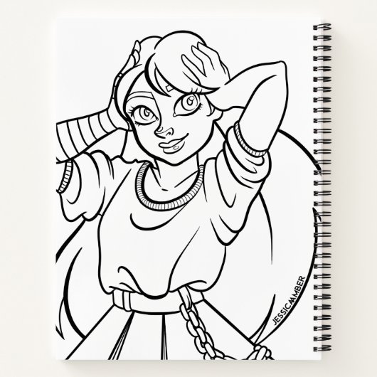 Thema Anime Punk Teen Coloring School Notizblock (Rückseite)