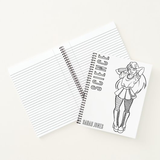 Thema Anime Punk Teen Coloring School Notizblock (Innenseite)