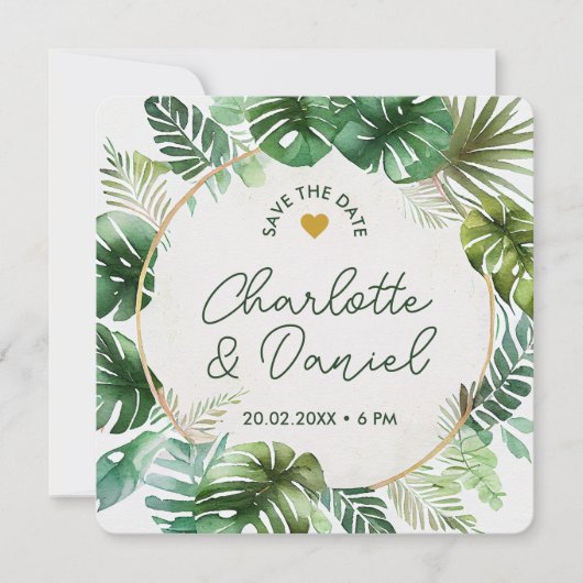 Thema Aquarelldruck | Hochzeit | SAVE THE DATE Einladung (Vorderseite)