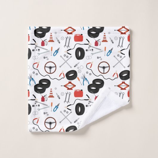 Thema "Automotive-Tools" Badhandtuch Set (Waschlappen)