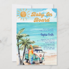 Thema "Baby an Bord" Tropical Baby Dusche Einladung