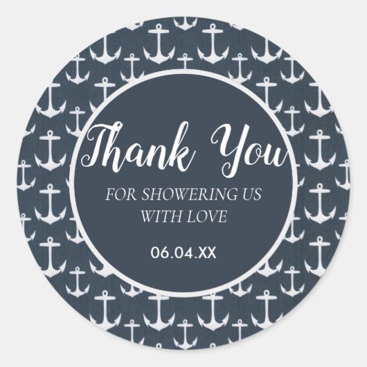 Thema Babydusche Ocean Sailboat Sea Lake Runder Aufkleber (Vorderseite)