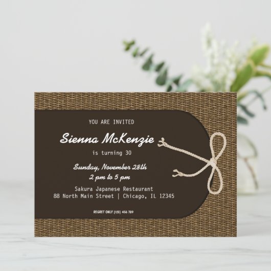 Thema Basketweberei Einladung (Stehend Vorderseite)