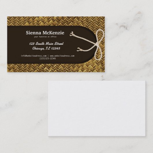 Thema Basketweberei Visitenkarte (Vorne/Hinten)