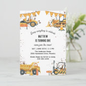 Thema "Bau von Lastkraftwagen" Einladung (Stehend Vorderseite)