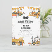 Thema "Bau von Lastkraftwagen" Einladung (Stehend Vorderseite)