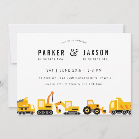 Thema "Bau von Lastkraftwagen" Einladung (Vorderseite)