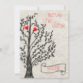 Thema Bäume und Herz Einladung (Vorderseite)