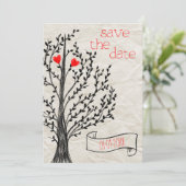 Thema Bäume und Herz Einladung (Stehend Vorderseite)