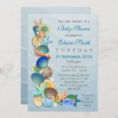 Thema Blue Baby Dusche Einladungen (Vorne/Hinten)