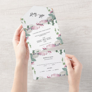 Thema Blumenhochzeit All In One Einladung
