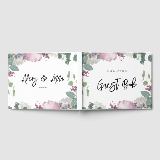 Thema Blumenhochzeit Gästebuch (Voll)