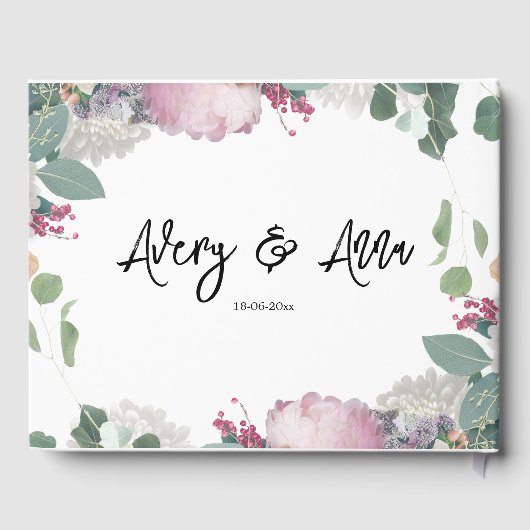 Thema Blumenhochzeit Gästebuch (Rückseite)