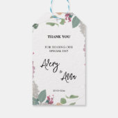 Thema Blumenhochzeit Geschenkanhänger (Rückseite)