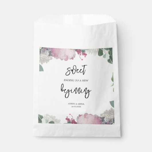 Thema Blumenhochzeit Geschenktütchen (Vorderseite)