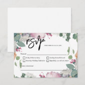 Thema Blumenhochzeit RSVP Karte (Vorne/Hinten)