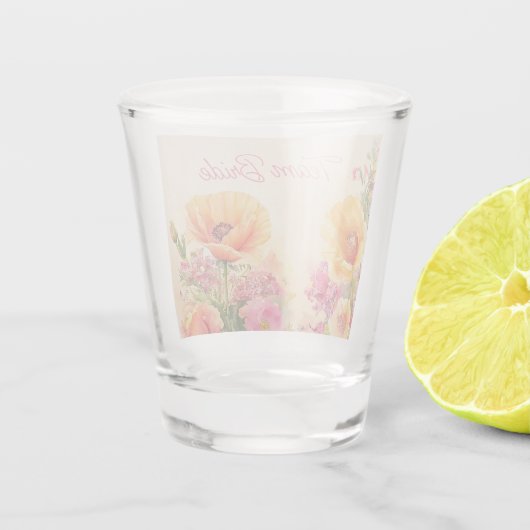 Thema Blumenhochzeit Schnapsglas (Rückseite)