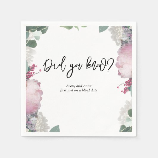 Thema Blumenhochzeit Serviette (Vorderseite)