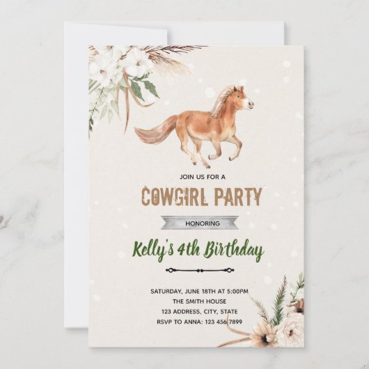 Thema "Boho-Geist" Einladung (Vorderseite)