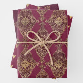 Thema Burgund und Gold Paris Geschenkpapier Set (Beispiel)