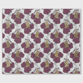 Thema Burgundy Plum und Gold Wein Geschenkpapier (Flach)