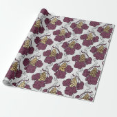 Thema Burgundy Plum und Gold Wein Geschenkpapier (Ungerollt)