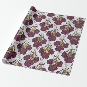 Thema Burgundy Plum und Gold Wein Geschenkpapier