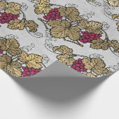 Thema Burgundy Plum und Gold Wein Geschenkpapier (Ecke)