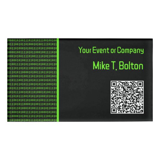 Thema "Computer Ones & Zeroes Retro": Technisches Namenschild (Vorderseite)