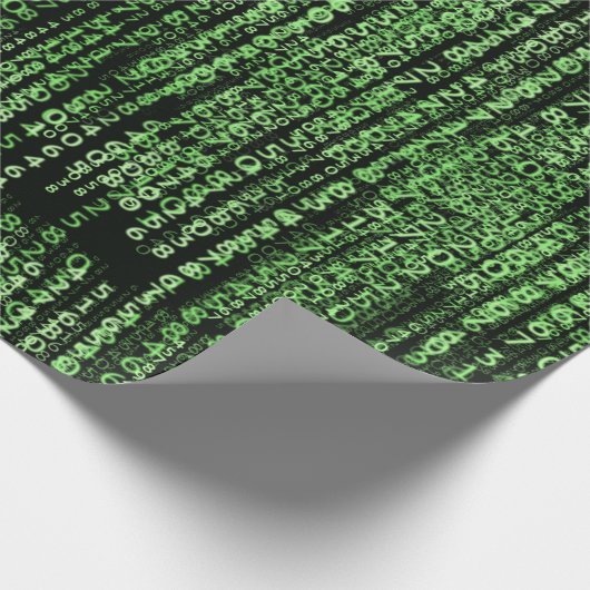 Thema Computerprogramm Matrix-Datenmuster Geschenkpapier (Ecke)