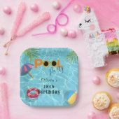 Thema der Geburtstagsfeier im Pool Pappteller (Party)