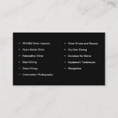 Thema des Tauchens Visitenkarte (Rückseite)