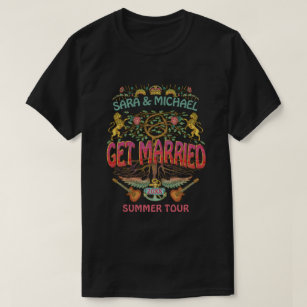 Thema des verheirateten Wedding Retro 70er Band Co T-Shirt