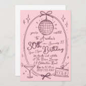 Thema Disco 30. Geburtstag Einladung für Frauen (Vorne/Hinten)