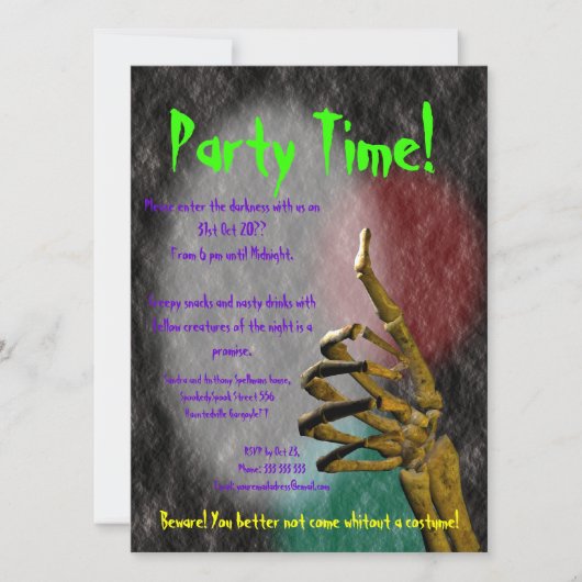 Thema Disco Einladung (Vorderseite)