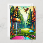 Thema "Disk Golf and Eagle" Postkarte (Vorne/Hinten)