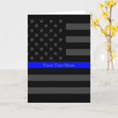 Thema-dünne blaue Linie personalisierte Schwarzes Karte (Gelbe Blume)