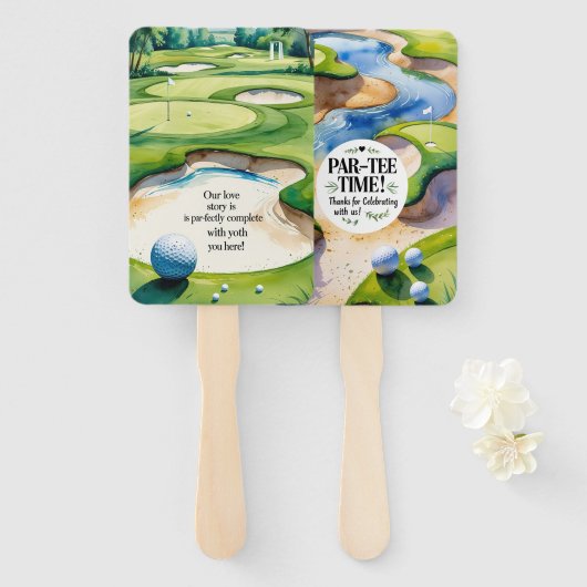 Thema einer Golfhochzeit Fächer (Vorne und Hinten)