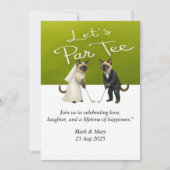 Thema einer Golfhochzeit für Cat Lovers Einladung (Vorderseite)