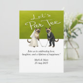 Thema einer Golfhochzeit für Cat Lovers Einladung (Stehend Vorderseite)