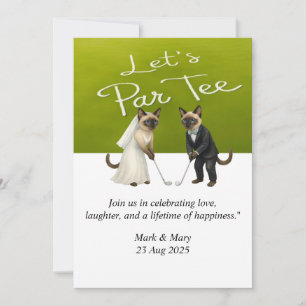 Thema einer Golfhochzeit für Cat Lovers Einladung
