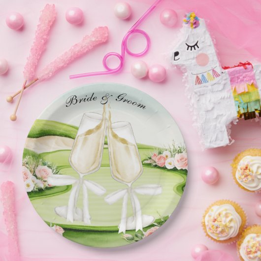 Thema einer Golfhochzeit Pappteller (Party)