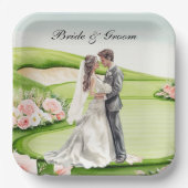 Thema einer Golfhochzeit Pappteller (Vorderseite)