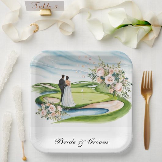 Thema einer Golfhochzeit Pappteller (Hochzeit)
