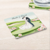 Thema einer Golfhochzeit Rechteckiger Pappuntersetzer (angewinkelt)