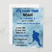 Thema Eishockey-Spieler Einladungspostkarte (Vorne/Hinten)