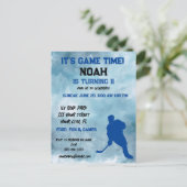 Thema Eishockey-Spieler Einladungspostkarte (Stehend Vorderseite)