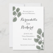 Thema Eukalyptus-Blätter Einladung (Vorderseite)