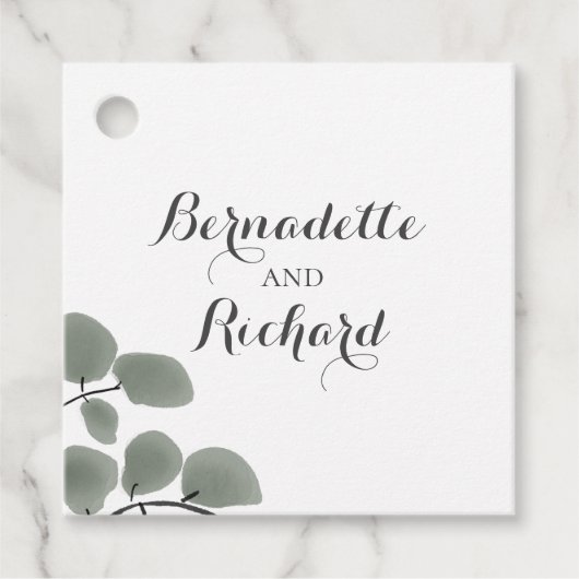 Thema Eukalyptus-Blätter Geschenkanhänger (Vorderseite)